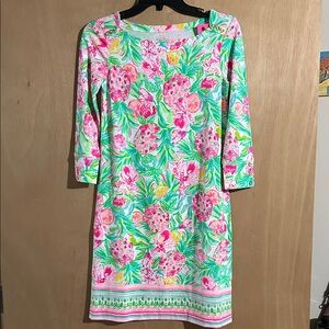 NWT Lilly Pulitzer Floral Pattern Shift Dress - Pink & Green